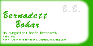 bernadett bohar business card