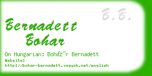 bernadett bohar business card